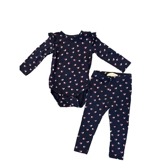 Soft Gallery Fifi Heartly Print Bodysuit &  Paula Leggings Bamboo Size 6 Months - Picture 1 of 5